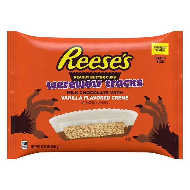Werewolf Tracks Choc Vanilla Peanut Butter Cups Halloween Candy
