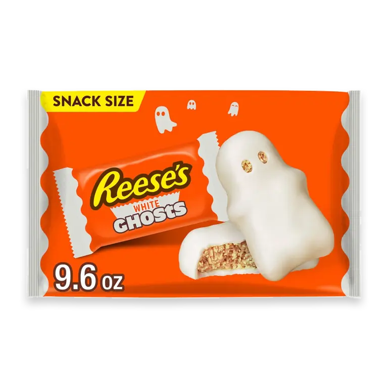 White Creme Snack Size Peanut Butter Ghosts Halloween Candy Bag