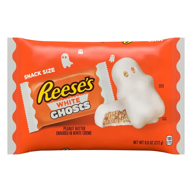 White Ghosts Peanut Butter Halloween Candy Cups Snack Size