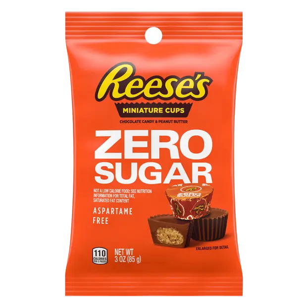 Zero Sugar Milk Chocolate Peanut Butter Cups Candy Miniatures