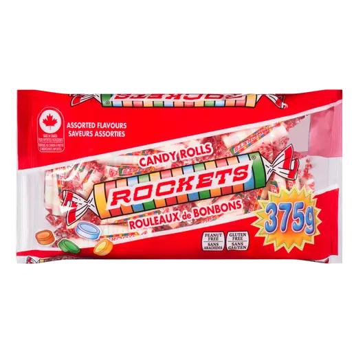 Assorted Flavours Rockets Candy Rolls 375 g