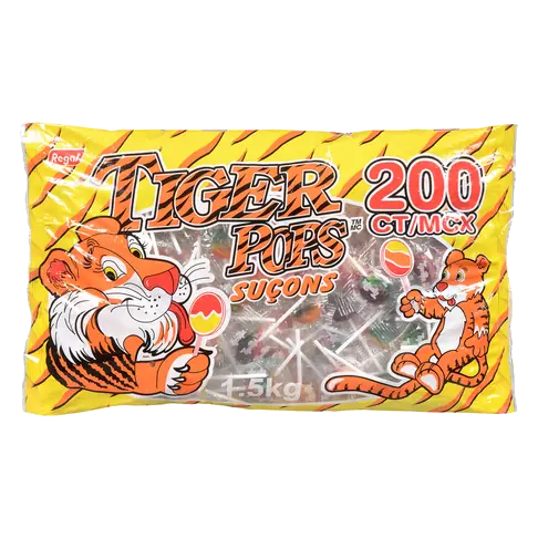 Candy Tiger Pops 200 Count 1.5 kg