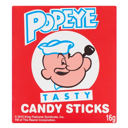 Popeye Candy Sticks 25 Count 16 g