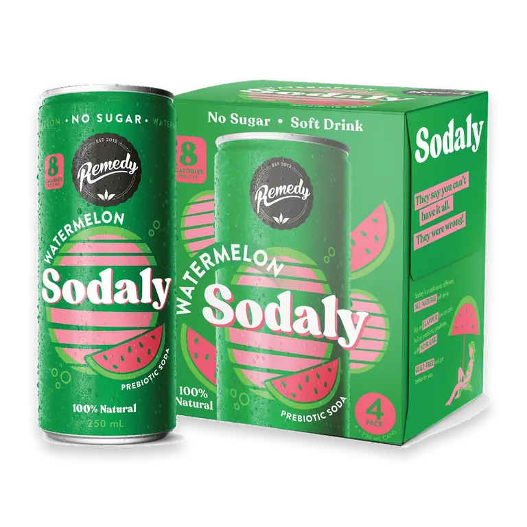 Sodaly Prebiotic Soda Cans Watermelon