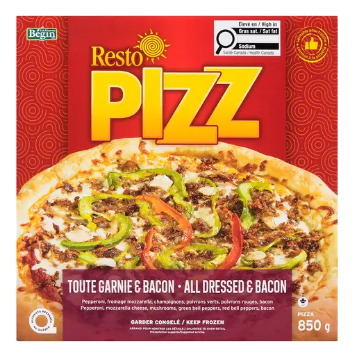 Frozen Pizza All Dressed & Bacon 12 Inch 850 g