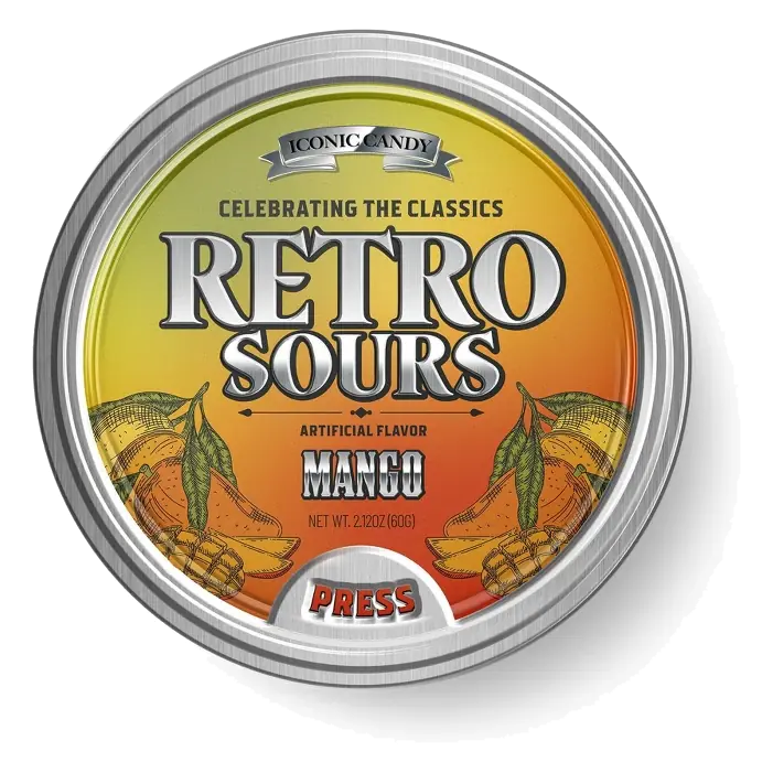 Retro Sours Mango Candy Tin, 2.12oz