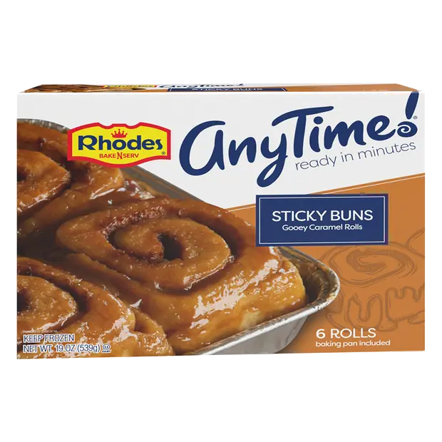 AnyTime! Sticky Buns with Caramel - 6 ct Frozen