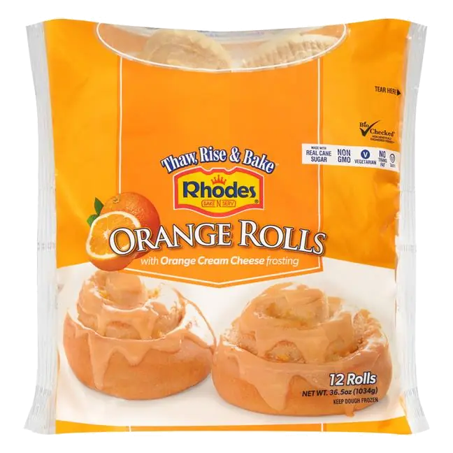 Rhodes Bake N Serv Orange Rolls with Orange Cream Cheese Frosting 12Ct