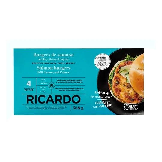 Frozen Salmon Burger Lemon & Capers 568 g