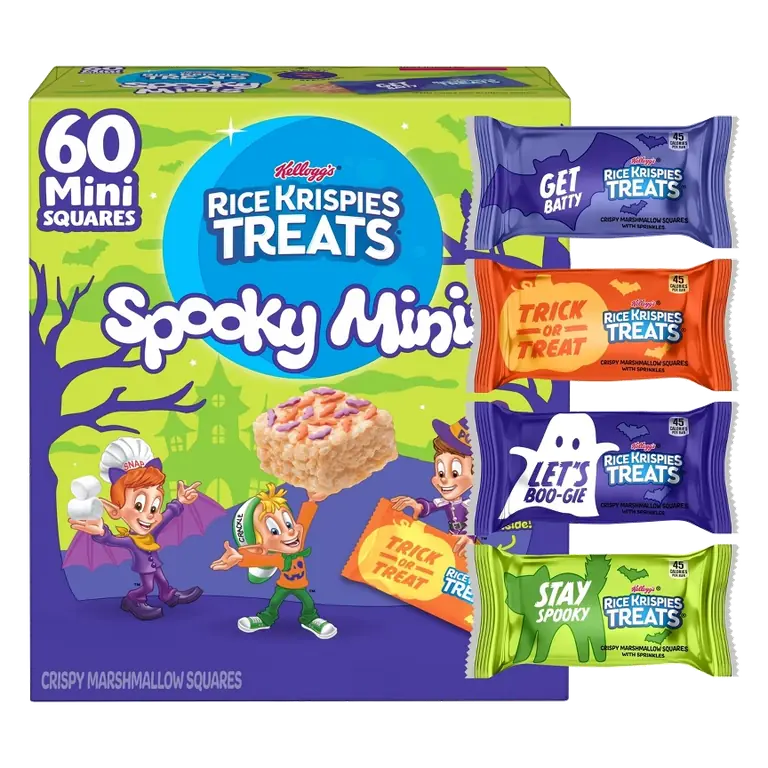 Rice Krispies Treats Halloween Mini Marshmallow Squares Snack, 23.2oz/60ct
