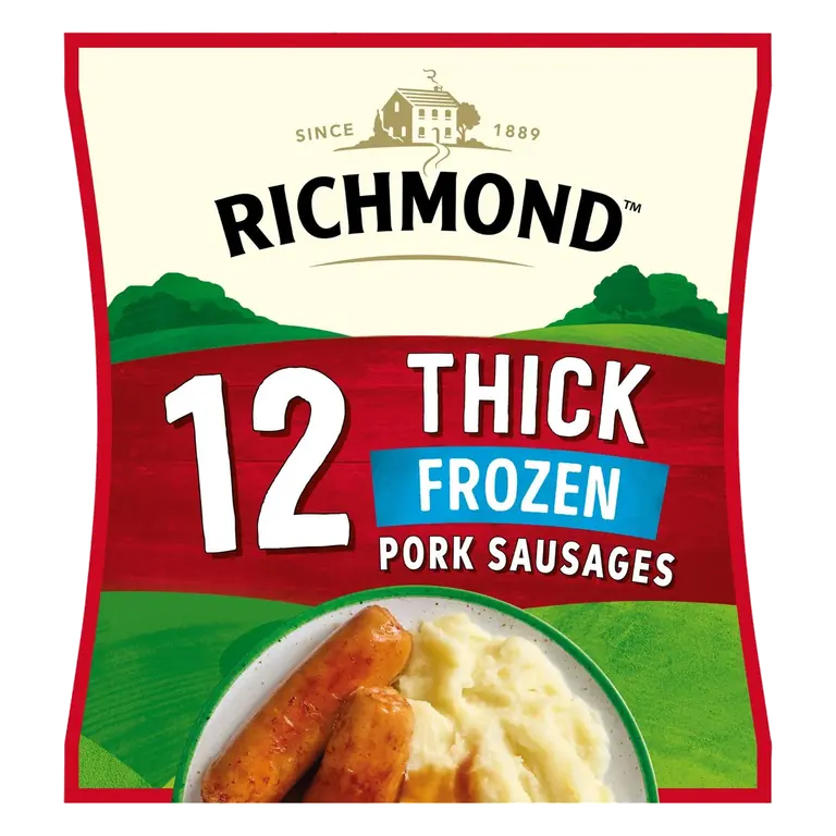 12 Thick Frozen Pork Sausages