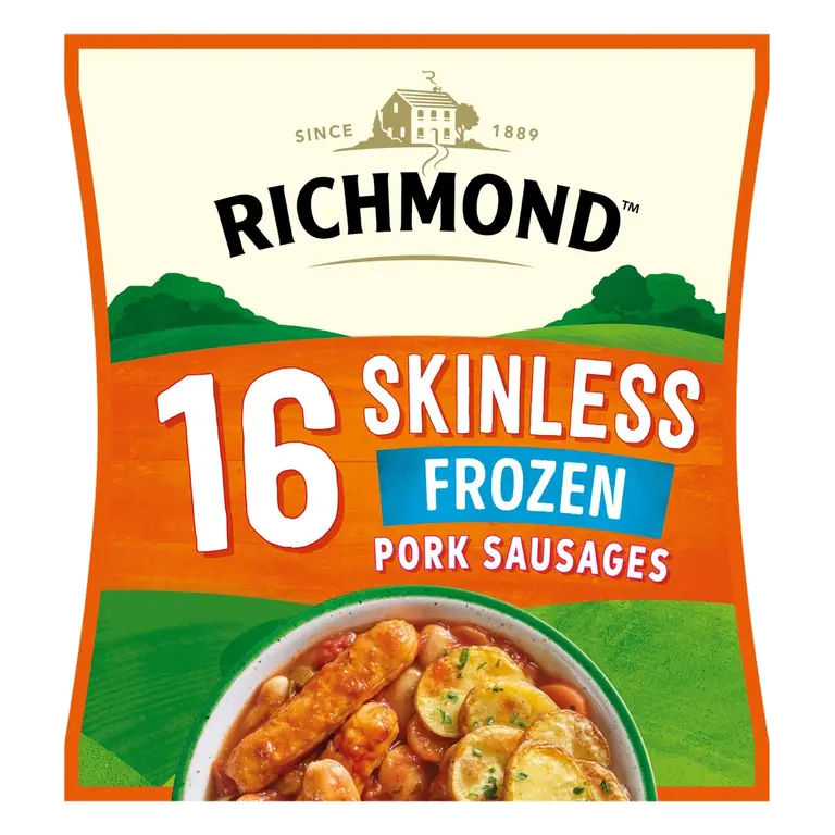 16 Skinless Frozen Pork Sausages