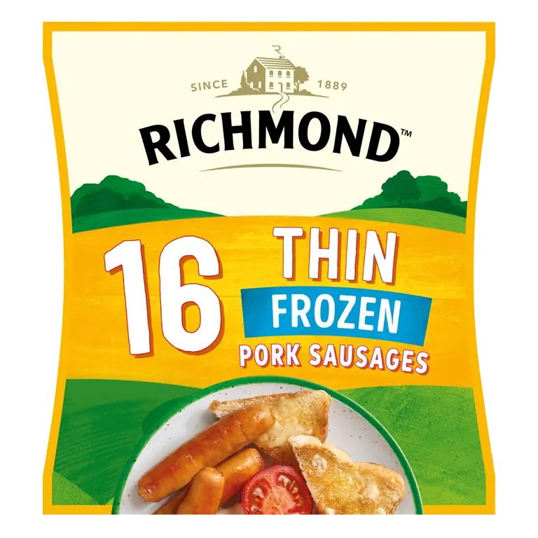 16 Thin Frozen Pork Sausages