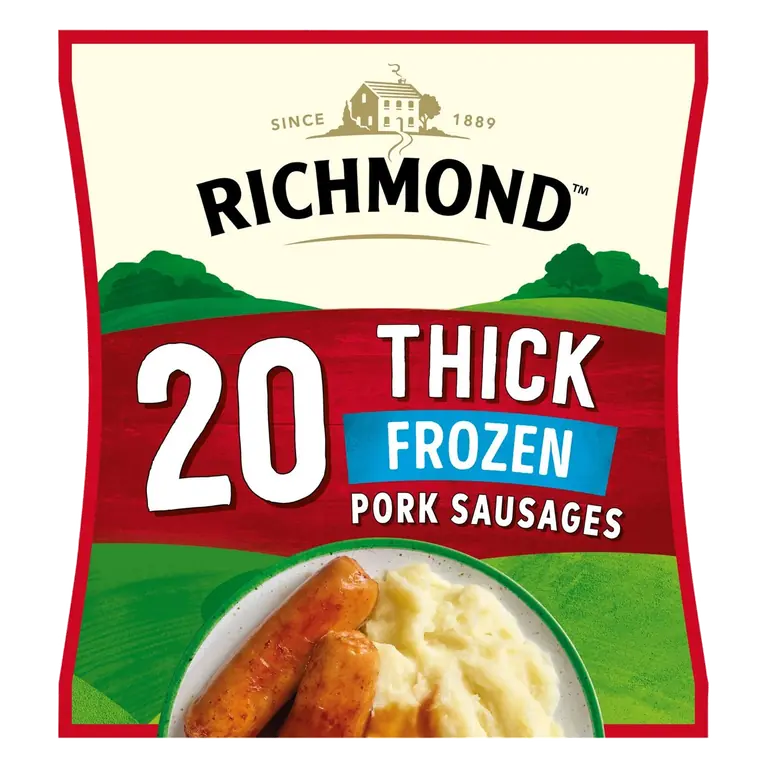 20 Thick Frozen Pork Sausages