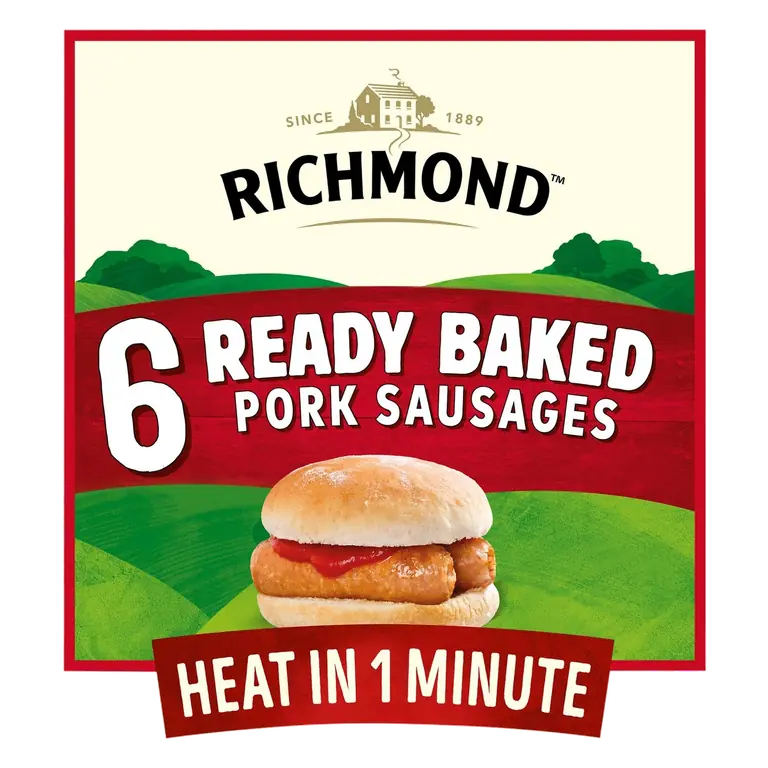 6 Ready Baked Pork Sausages
