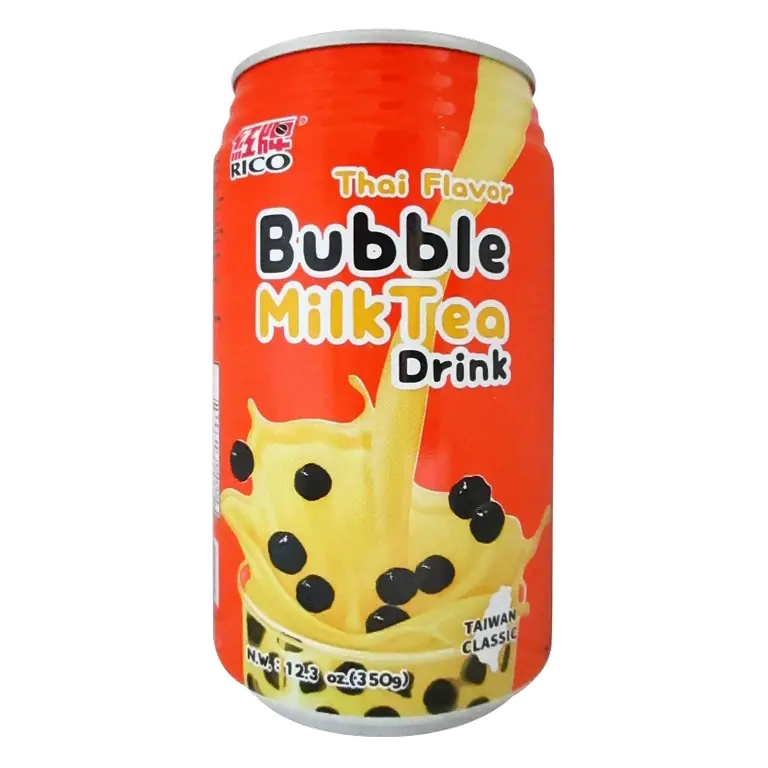Rico Thai Flavor Bubble Milk Tea Drink, 12.3oz: Caffeinated