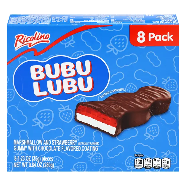 Bubu Lubu Marshmallow & Strawberry Gummy Candy - 8 ct