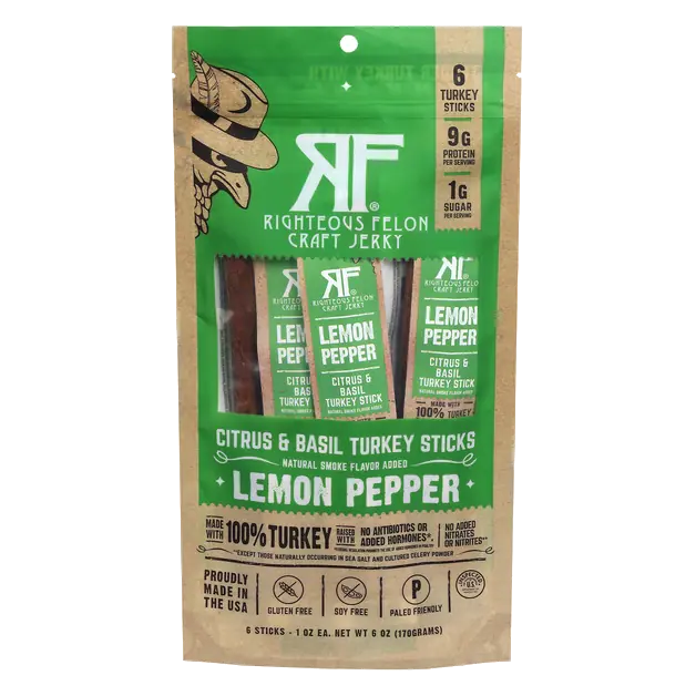 Lemon Pepper Citrus & Basil Turkey Sticks - 6 ct