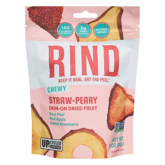 Chewy Skin-On Dried Fruit Straw-Perry