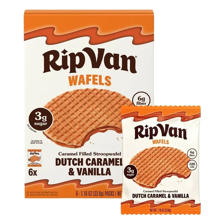 Rip Van Wafels Dutch Caramel & Vanilla Stroopwafels, 6.96oz/6ct