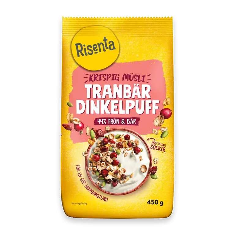 Krispig Müsli Tranbär & Dinkelpuff 450 g
