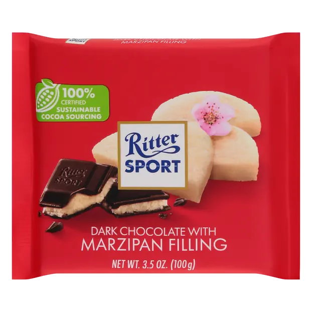 Dark Chocolate Candy Bar with Marzipan Filling