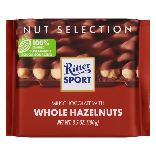 Milk Chocolate Candy Bar with Whole Hazelnuts