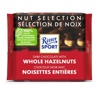 Dark Chocolate Bar With Whole Hazelnuts 100 g
