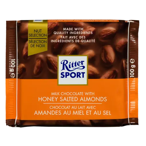 Milk Chocolate Bar Almonds Honey & Salt 100 g