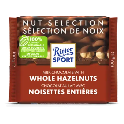 Milk Chocolate Bar With Whole Hazelnuts 100 g