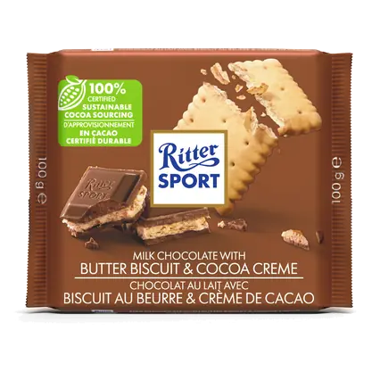 Milk Chocolate Butter Biscuit & Cocoa Creme 100 g