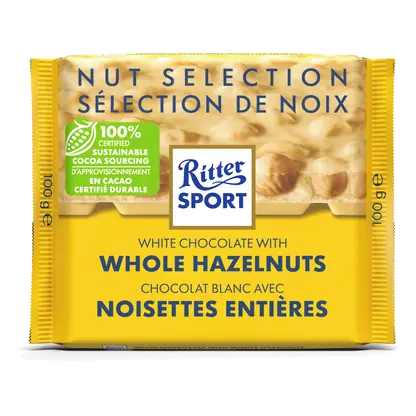 White Chocolate Bar With Whole Hazelnuts 100 g