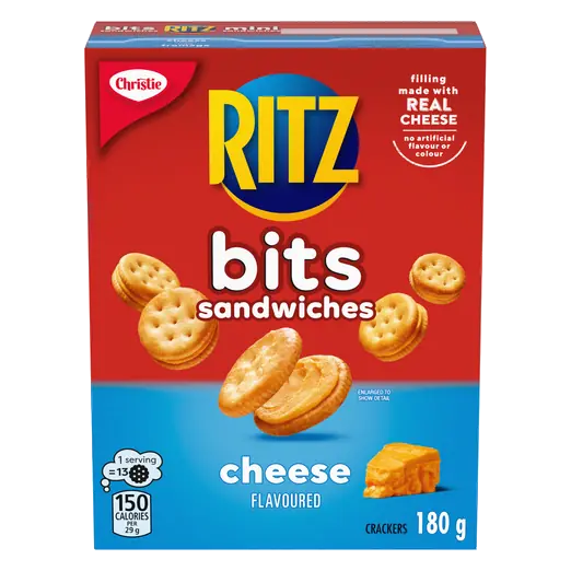 Christie Ritz Bits Sandwiches Cheese Flavoured Snack Crackers 180 g