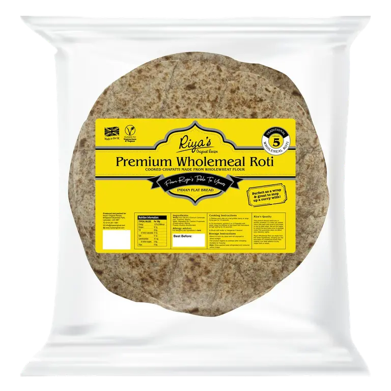 Original Recipe Premium Wholemeal Roti Indian Flat Bread x5