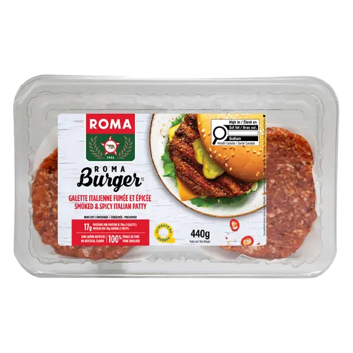 Roma Burger Patty Smoked & Spicy Italian 440 g