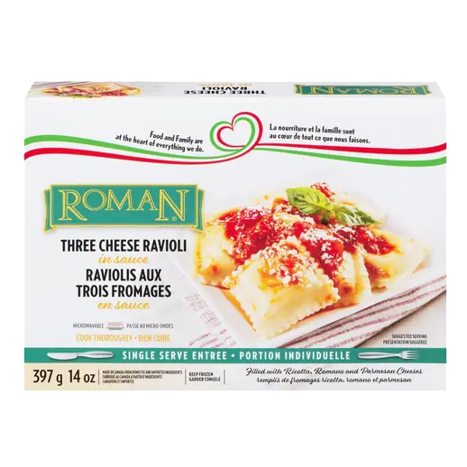 Frozen Ravioli Three Cheese In Sauce 397 g