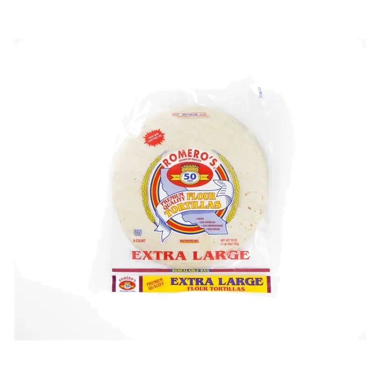 Romero's XL Burrito Flour Tortillas, 8ct / 25oz