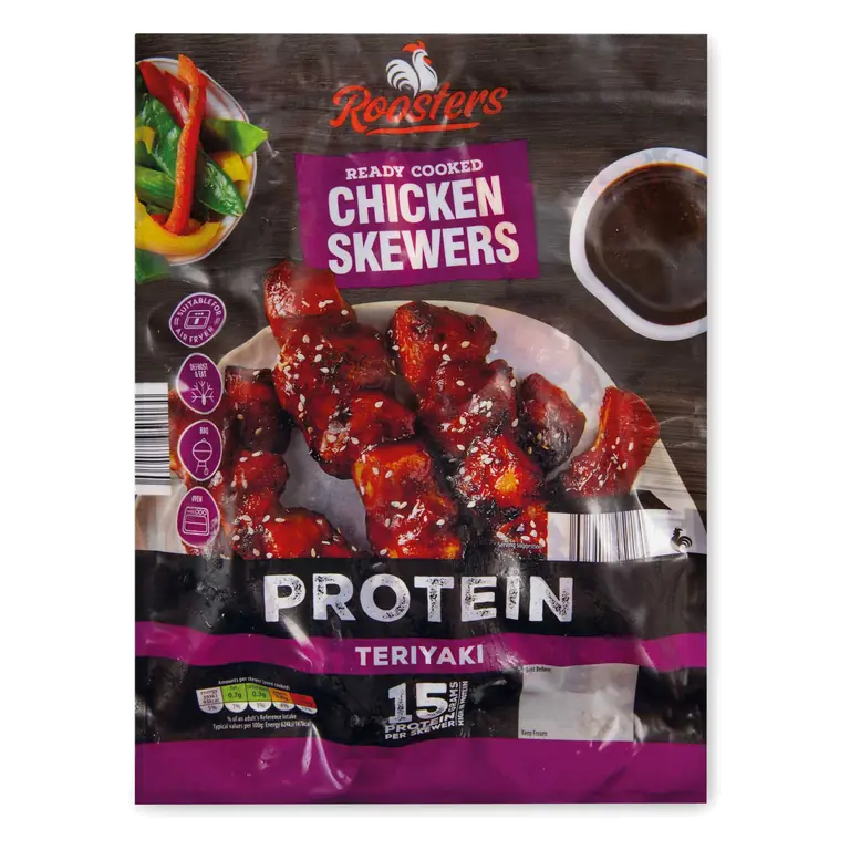 Protein Teriyaki Ready Cooked Chicken Skewers