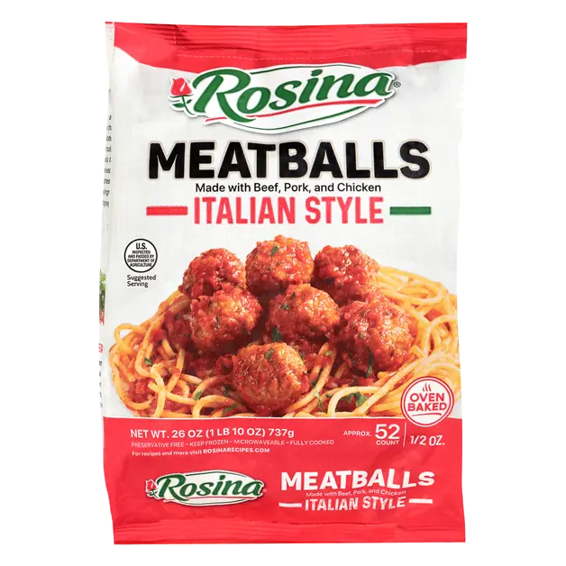 Italian Style Beef Pork & Chicken Meatballs - apx 52 ct Frozen