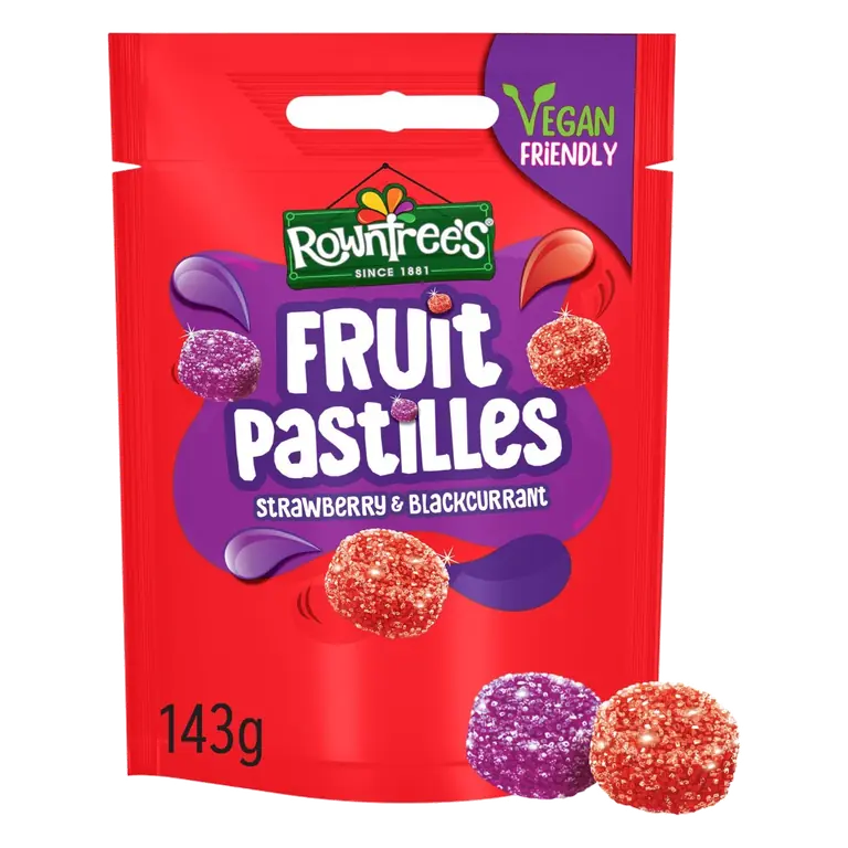 tree's Fruit Pastilles Strawberry & Blackcurrant Sweets Sharing Bag