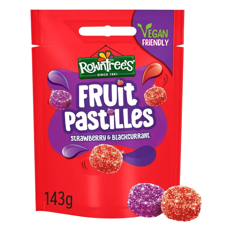 Fruit Pastilles Strawberry & Blackcurrant Sweets Sharing Bag 143g