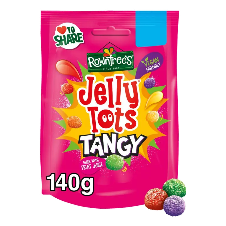 Rowntree's Jelly Tots Tangy Sweets Sharing Bag 140g