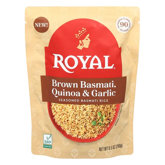 90 Second Microwave Seasoned Brown Basmati Rice Quinoa & Garlic