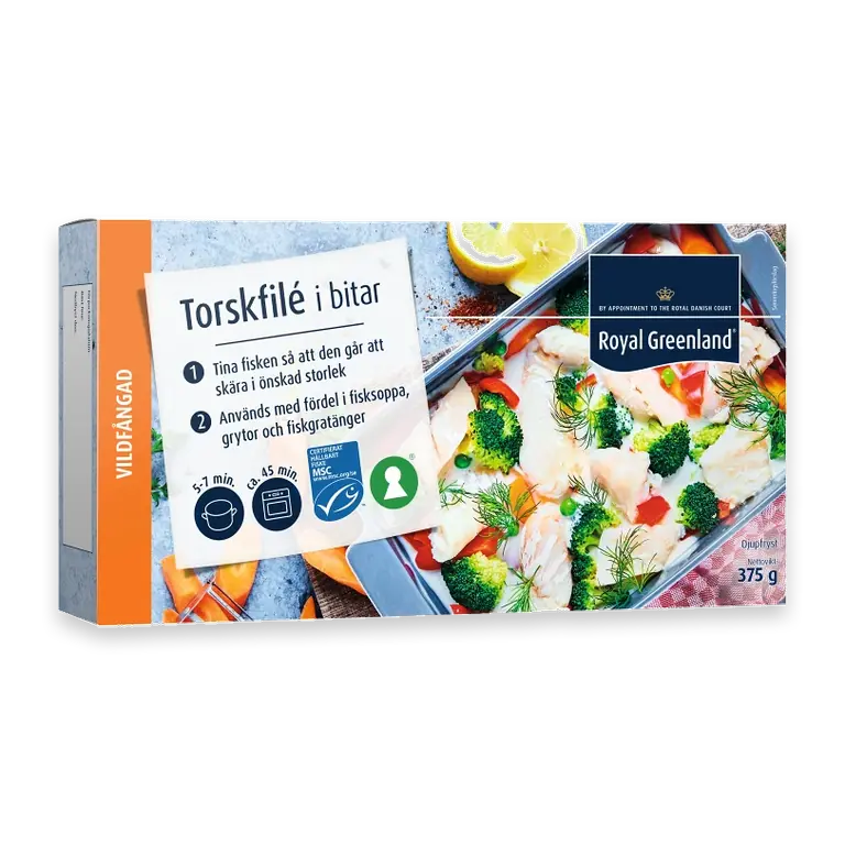 Torskfilér i bitar 375g