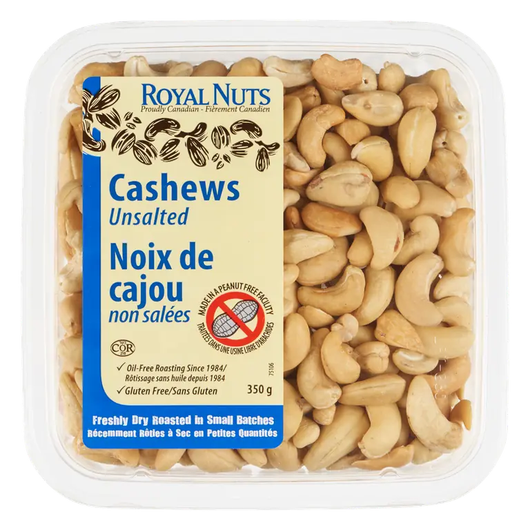 Gluten-Free Cashews Dry Roasted Unsalted 350 g