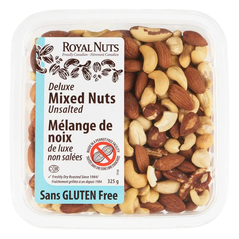 Gluten-Free Mixed Nuts Deluxe Dry Roasted Unsalted 325 g