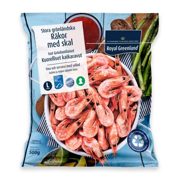 Räkor med Skal 70/90 Frysta