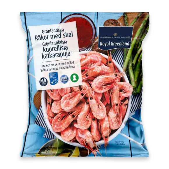 Räkor med Skal M/l 80/100 Frysta