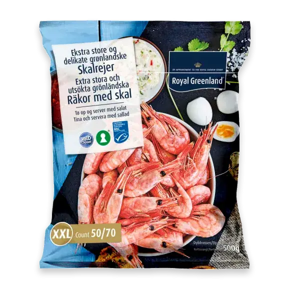 Räkor med Skal Xxl 50/70 Frysta