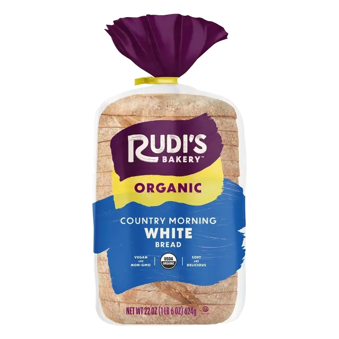 Rudi's Organic Country Morning White Bread, 22oz: Dairy-Free, Soy-Free
